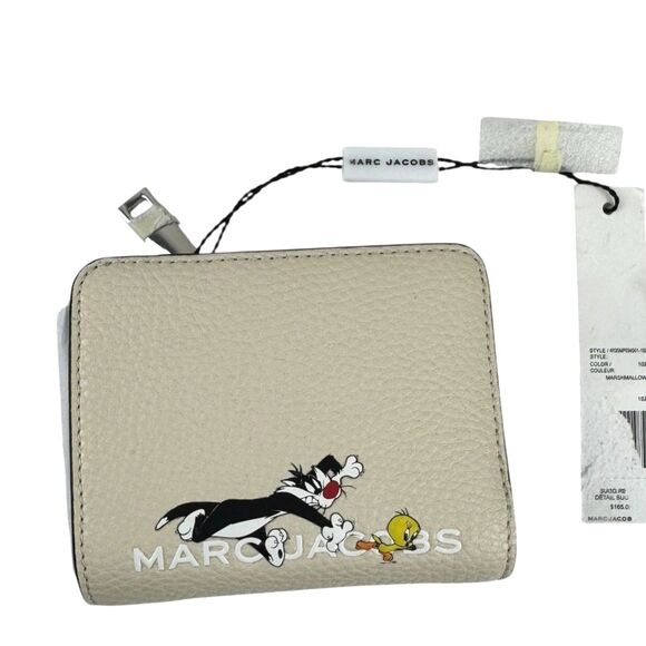 Marc Jacobs Looney Tunes Sylvester & Tweety Bird Wallet Leather Marshmallow NEW